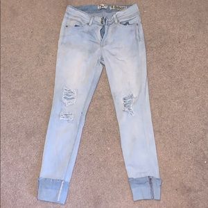 Indigo Rein light ripped skinny jeans